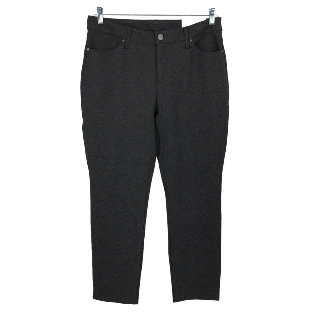 New Chicos Ponte Knit 5 Pocket Slim Straight Leg Pants Gray Size Petite 1 8P